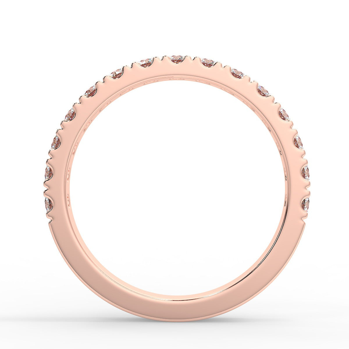 Cinque Terre Rose Gold Wedding Ring with Diamonds 0.66 ctw