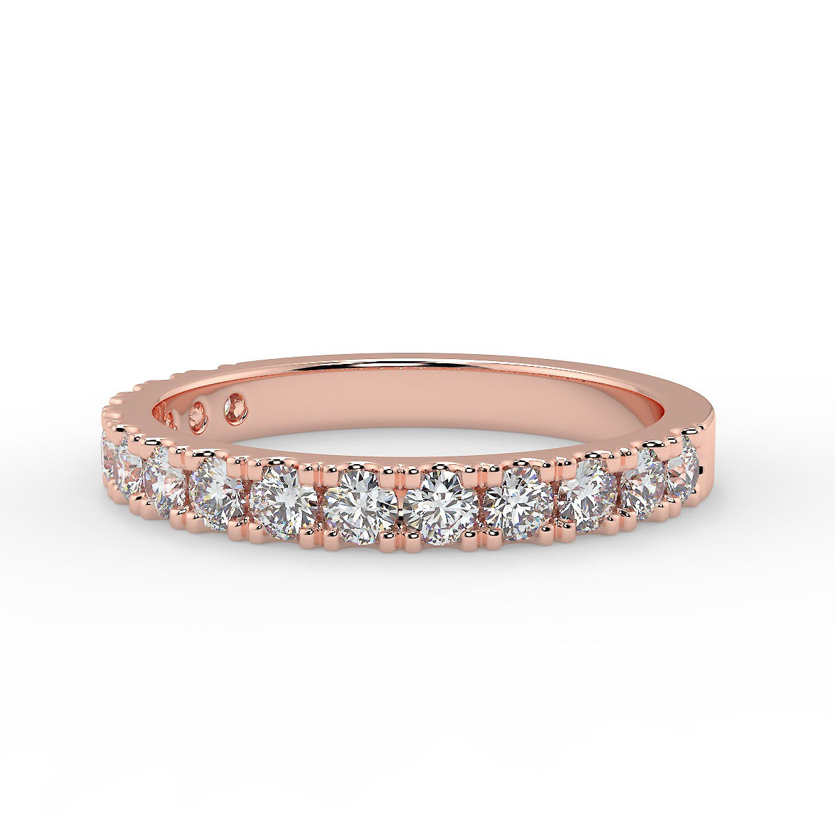 Cinque Terre Rose Gold Wedding Ring with Diamonds 0.66 ctw