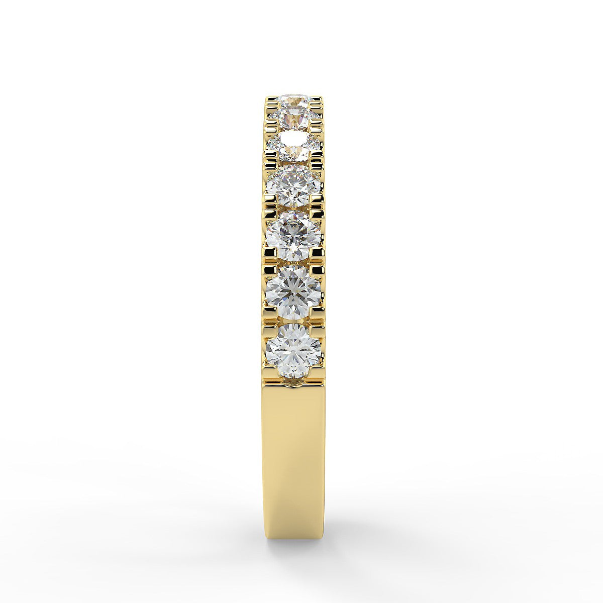 Milano yellow gold wedding ring with 0.66 ct diamonds