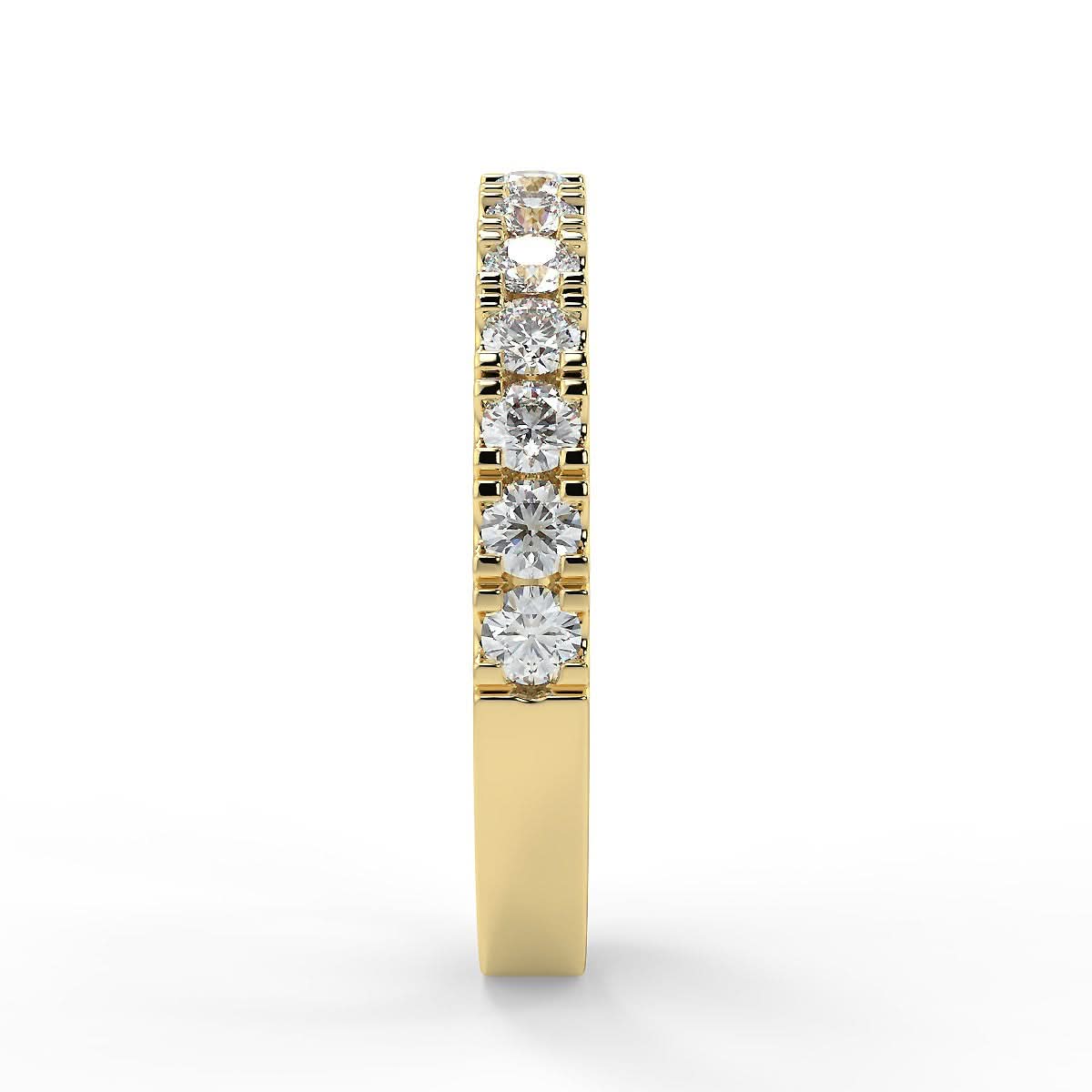 Milano yellow gold wedding ring with 0.66 ct diamonds