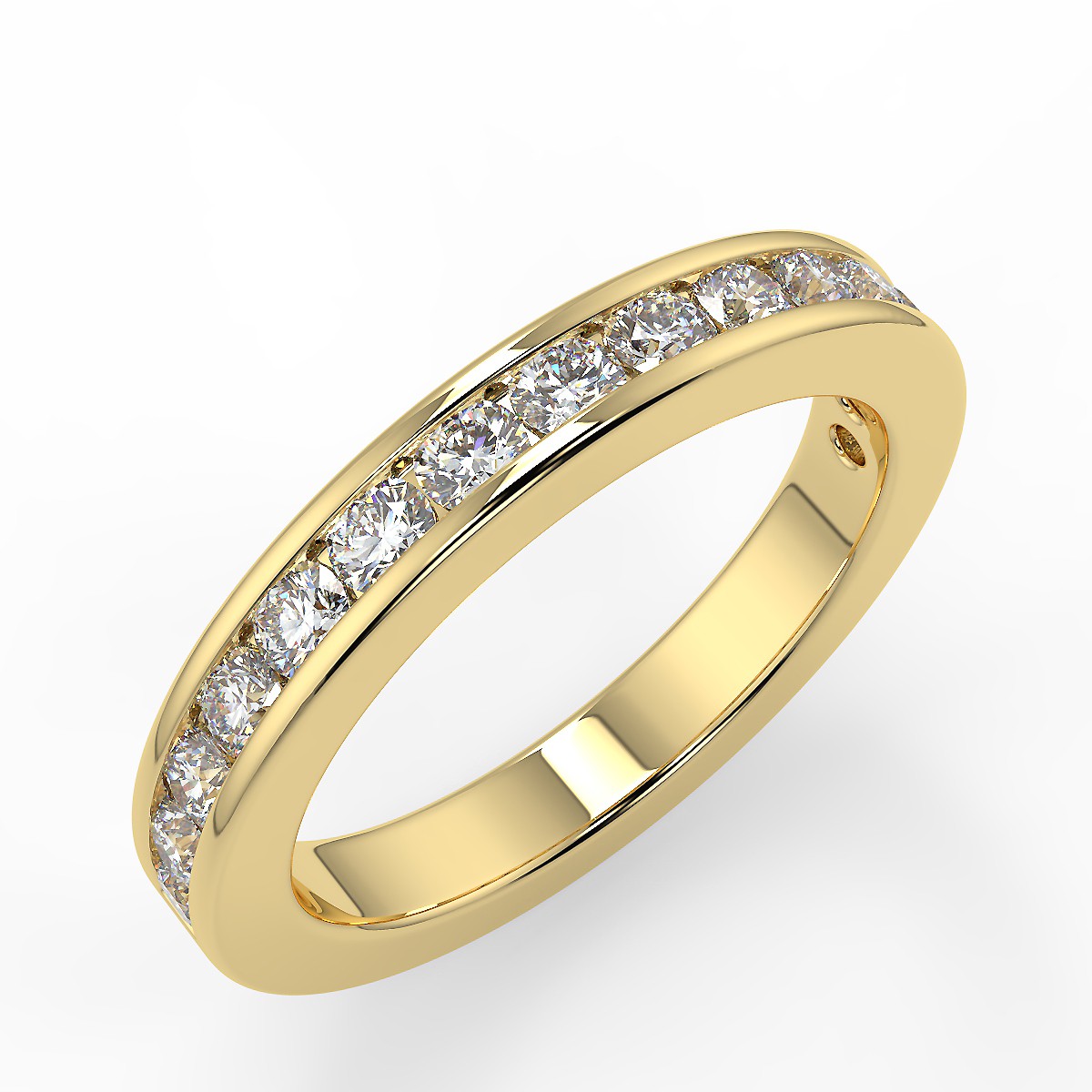 Florence Yellow Gold Wedding Ring with Diamonds 0.70 ctw
