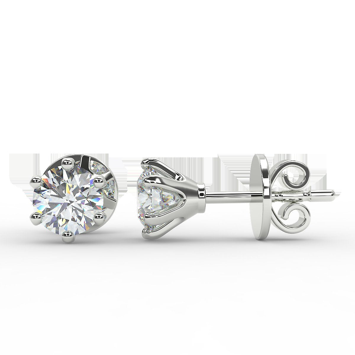 White gold stud earrings with 0.60 ctw diamonds