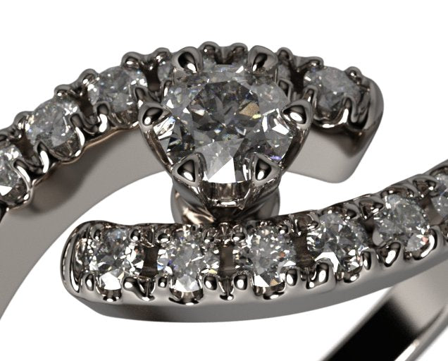 Spiral - ring decorated with 21 diamonds 0.35 ctw