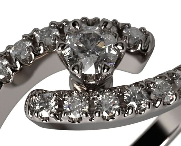 Spiral - ring decorated with 21 diamonds 0.35 ctw