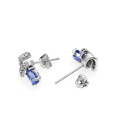 Dewdrop - beautiful earrings with tanzanites and diamonds.