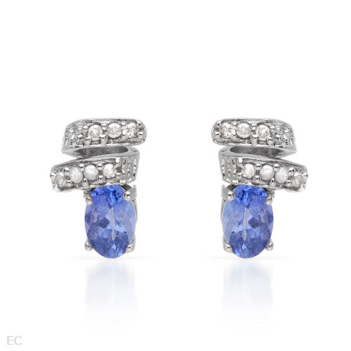 Dewdrop - beautiful earrings with tanzanites and diamonds.