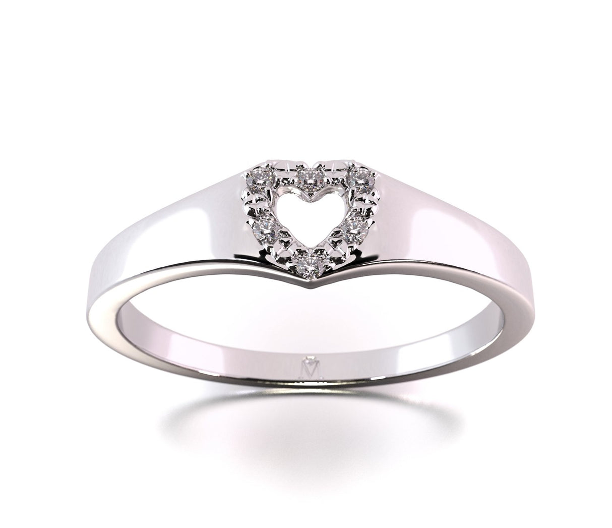 Amoré - heart-shaped ring with 0.03 ctw diamonds