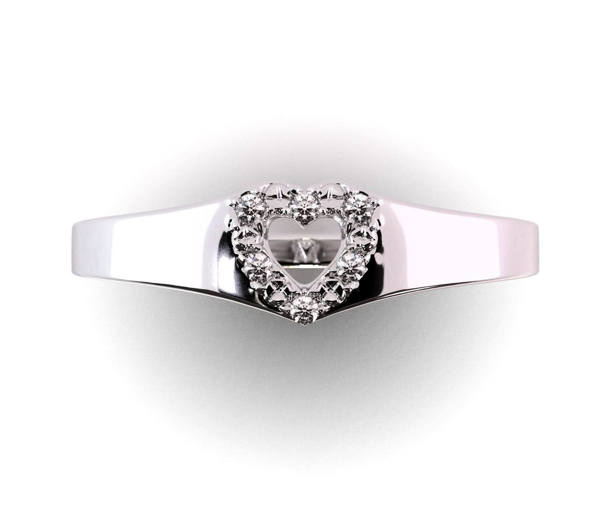 Amoré - heart-shaped ring with 0.03 ctw diamonds