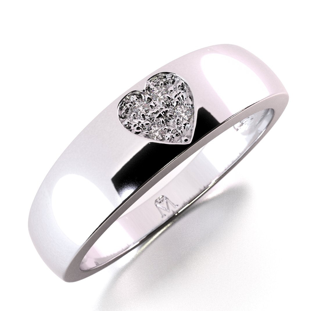 Amorio – a clear declaration. Gold ring with 0.03 ct diamonds