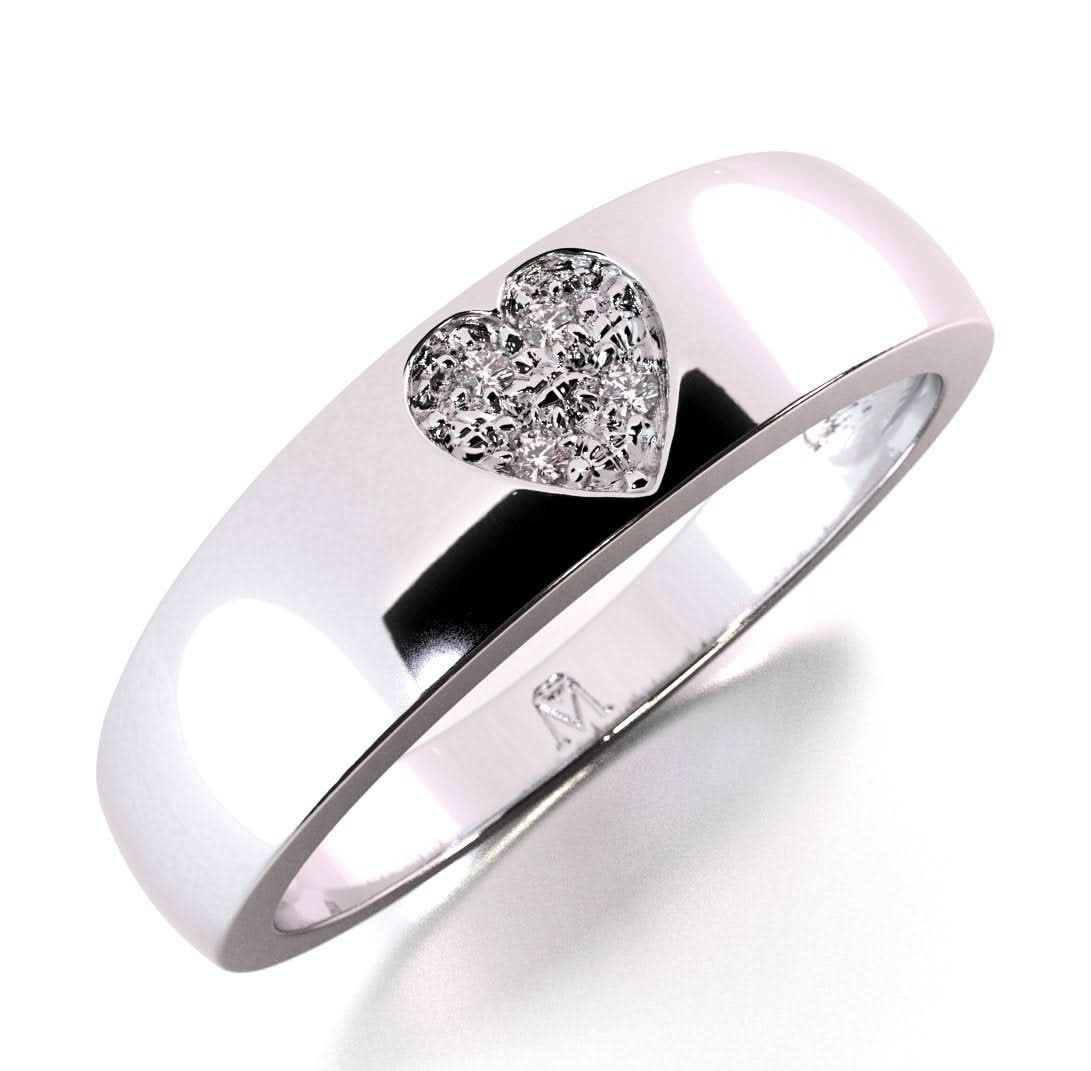 Amorio – a clear declaration. Gold ring with 0.03 ct diamonds