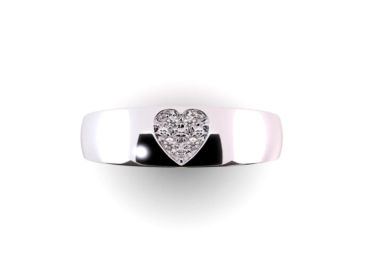 Amorio – a clear declaration. Gold ring with 0.03 ct diamonds
