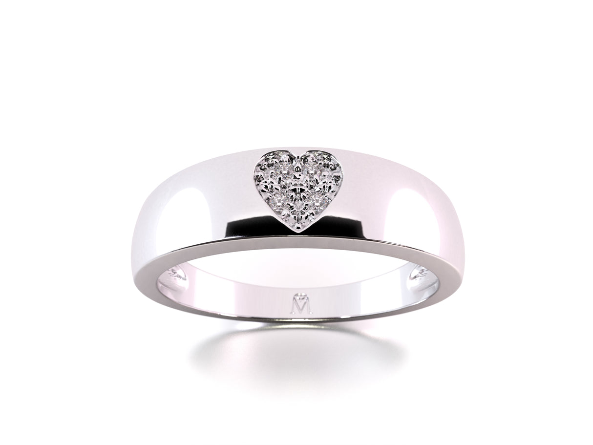 Amorio – a clear declaration. Gold ring with 0.03 ct diamonds