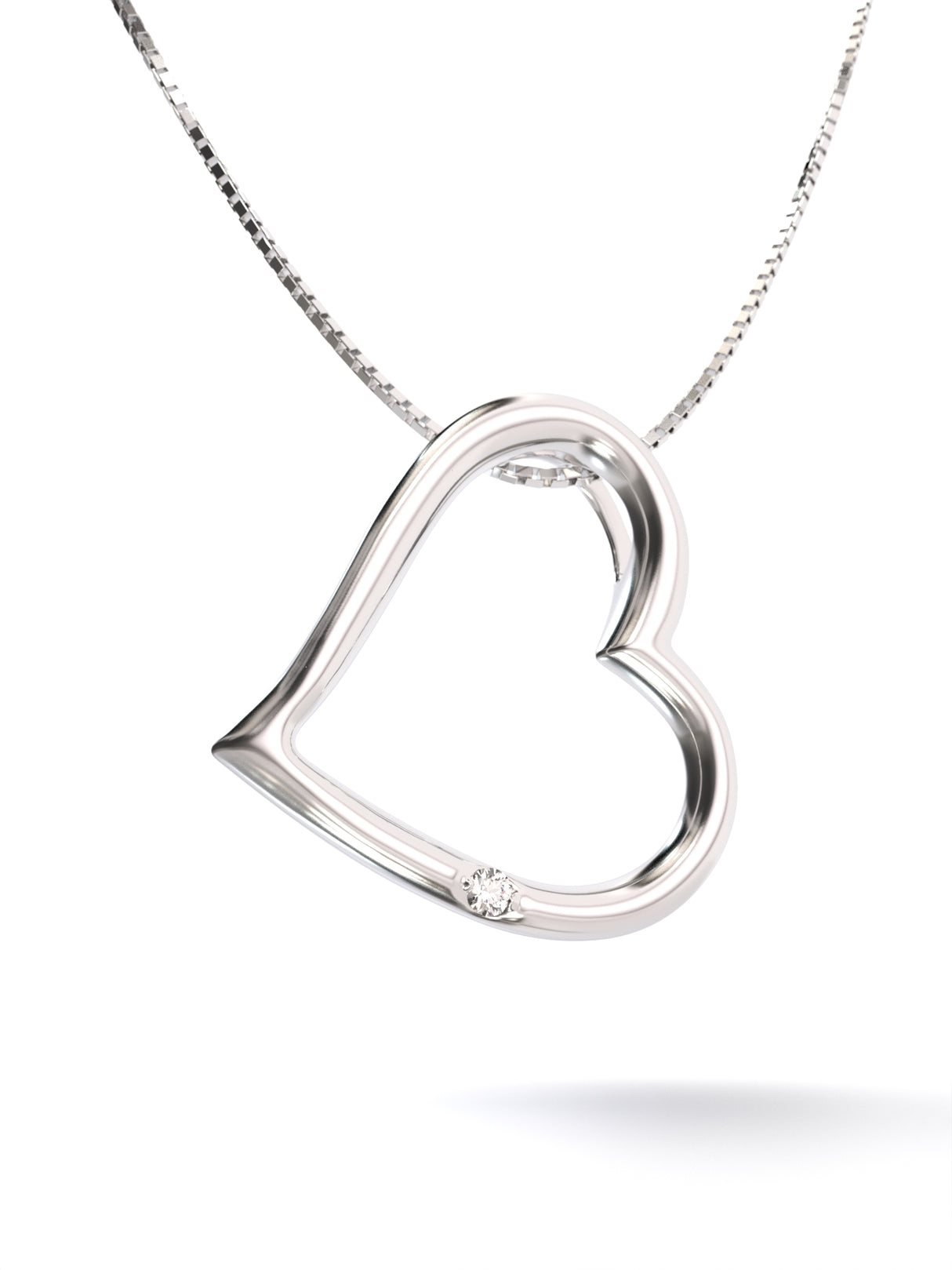 Silver heart pendant with diamond – the most beautiful gift