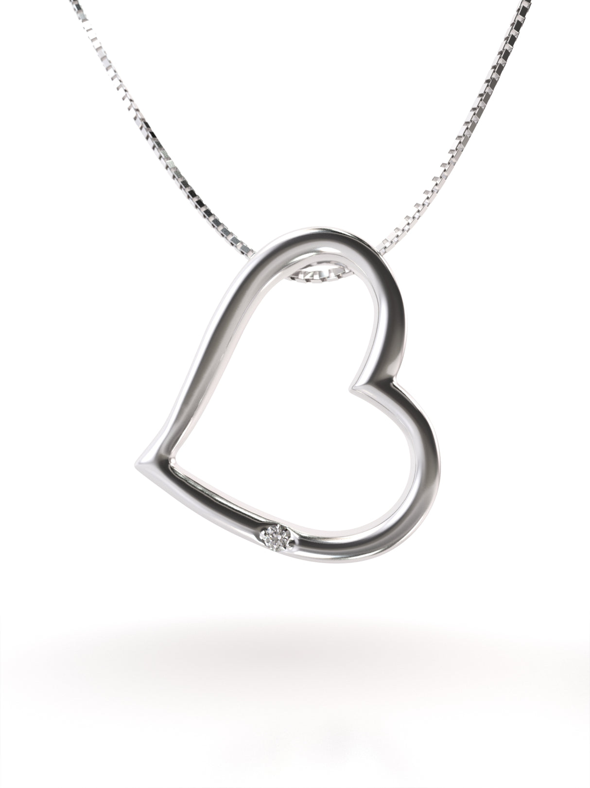 Silver heart pendant with diamond – the most beautiful gift