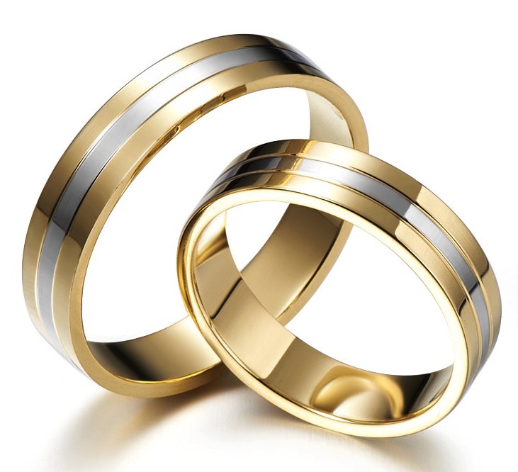 Golden duo - two-tone gold wedding rings