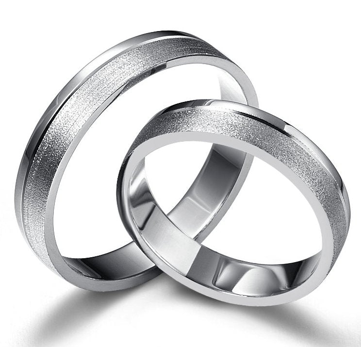 White gold wedding rings - starlight
