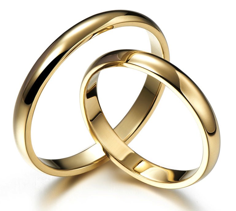 Subtle gold wedding rings