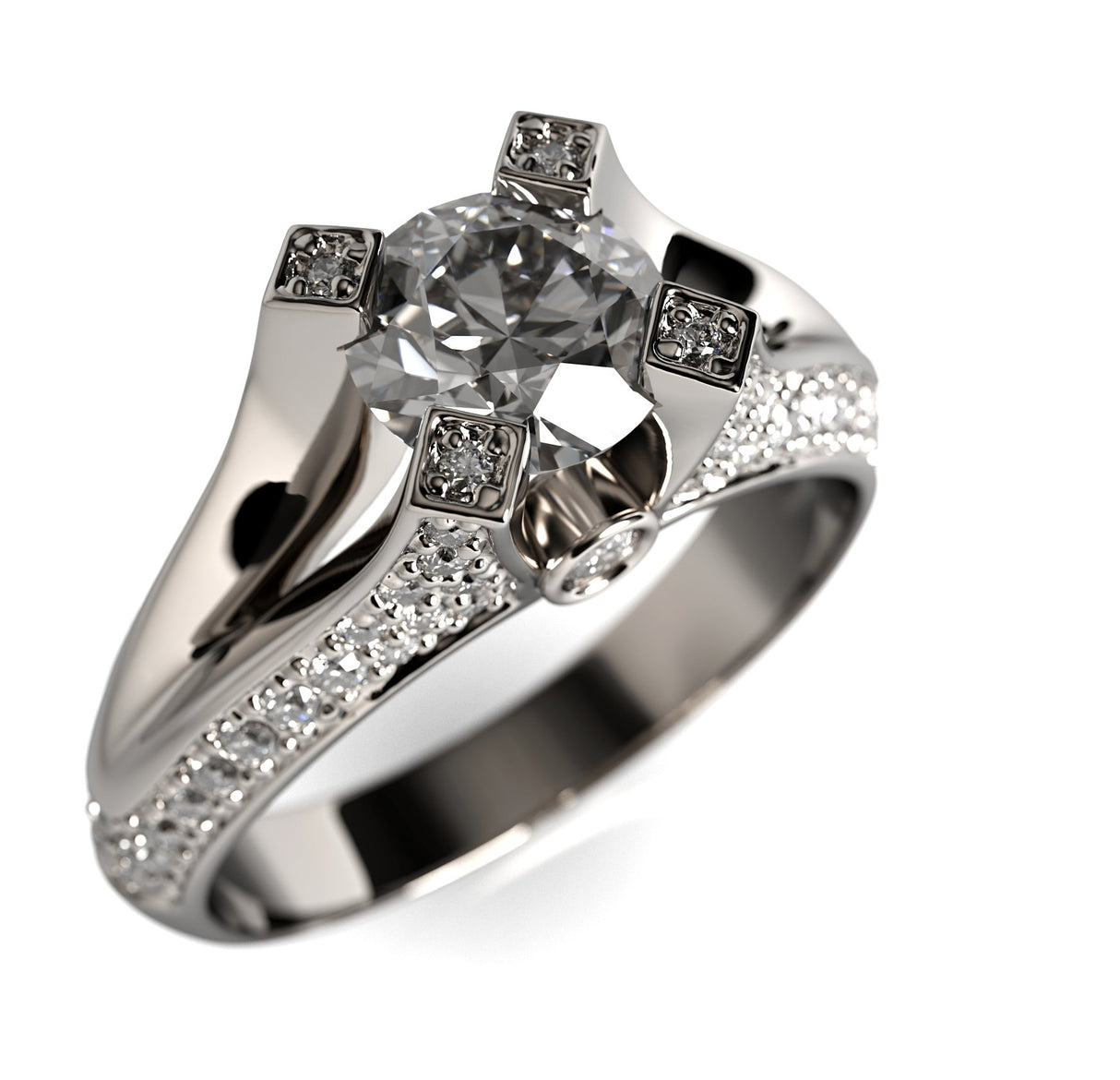 Perfection - white gold ring with 1.80 ctw diamonds