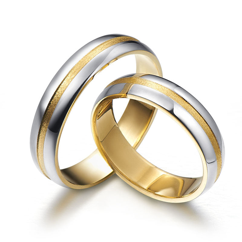 Beautiful two-tone gold wedding rings