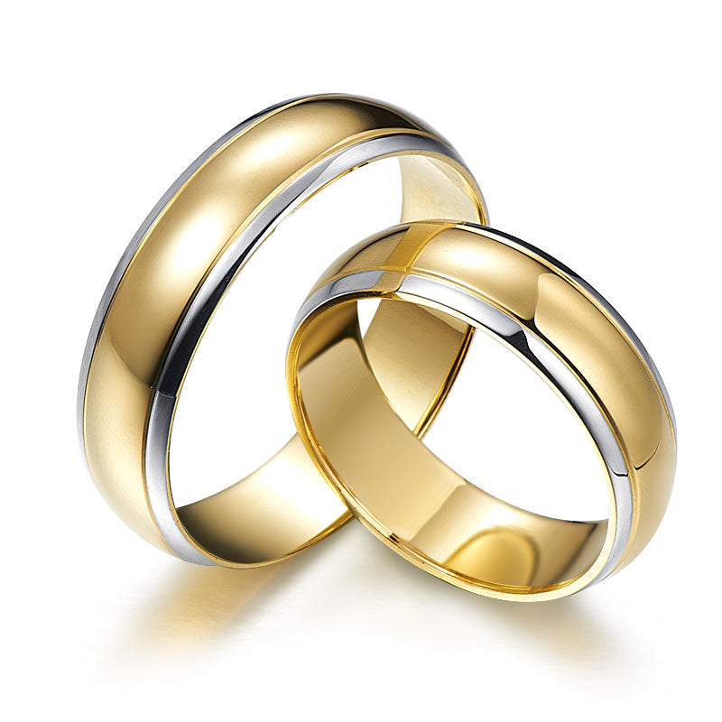 Classic elegance - two-tone gold wedding rings