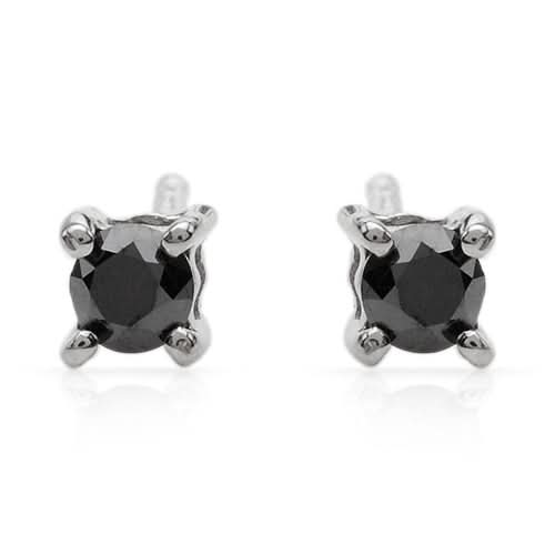 Delicate earrings with 0.40 ct black diamonds on a stud.