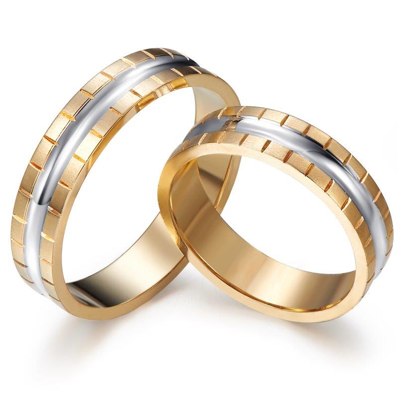 Modern gold wedding rings