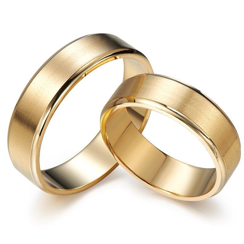 Radiant gold wedding rings