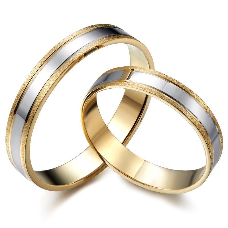Two-tone gold wedding rings