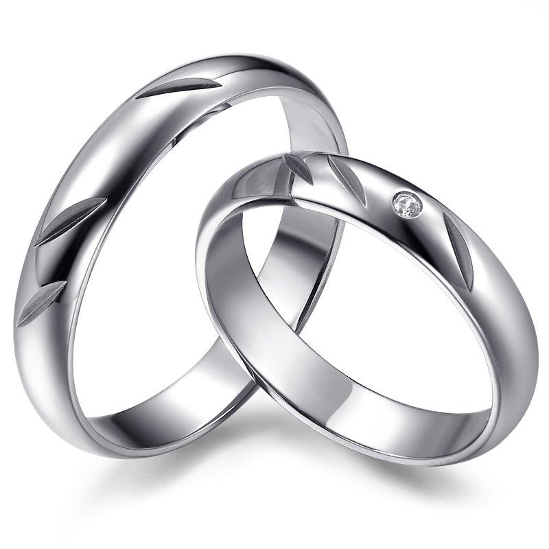 White gold wedding rings with diamonds