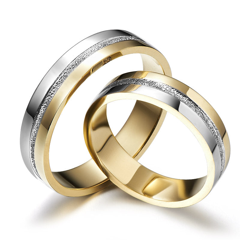 White and yellow gold wedding rings