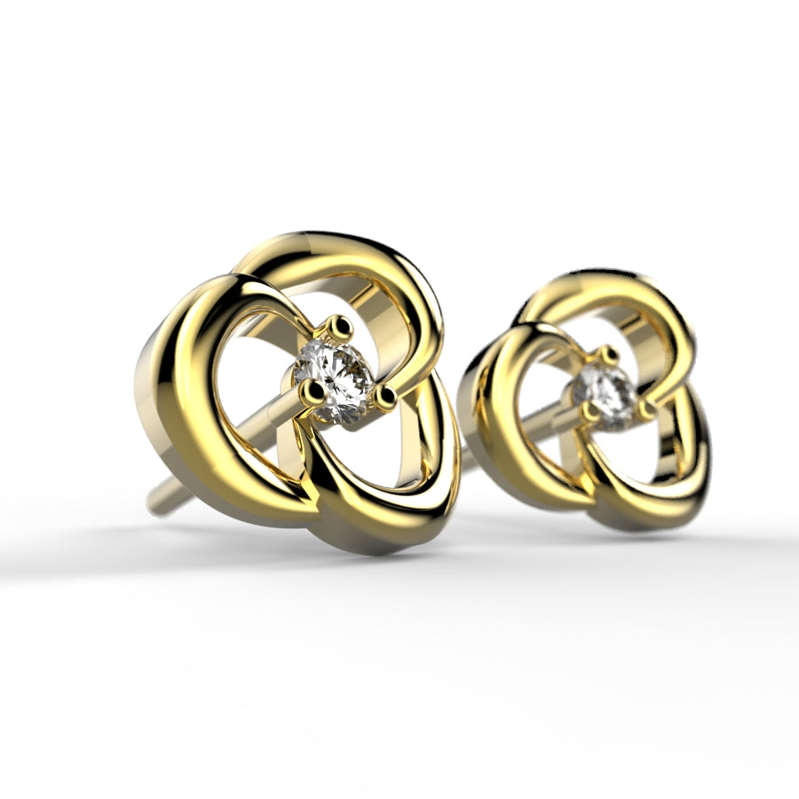 Beautiful gold earrings with 0.05 ctw diamonds