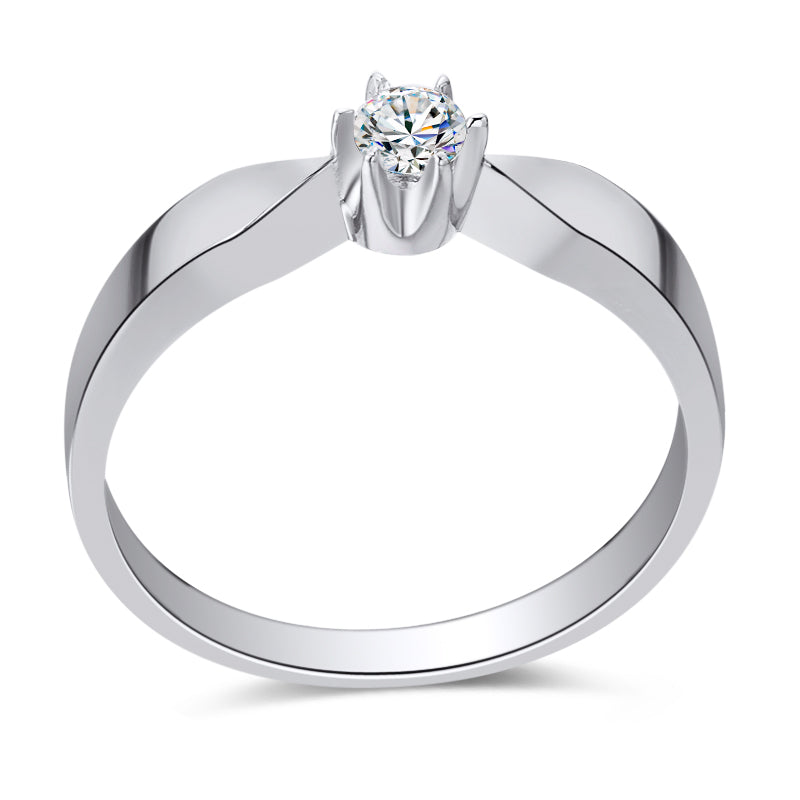 złoty pierścionek zaręczynowy z diamentem