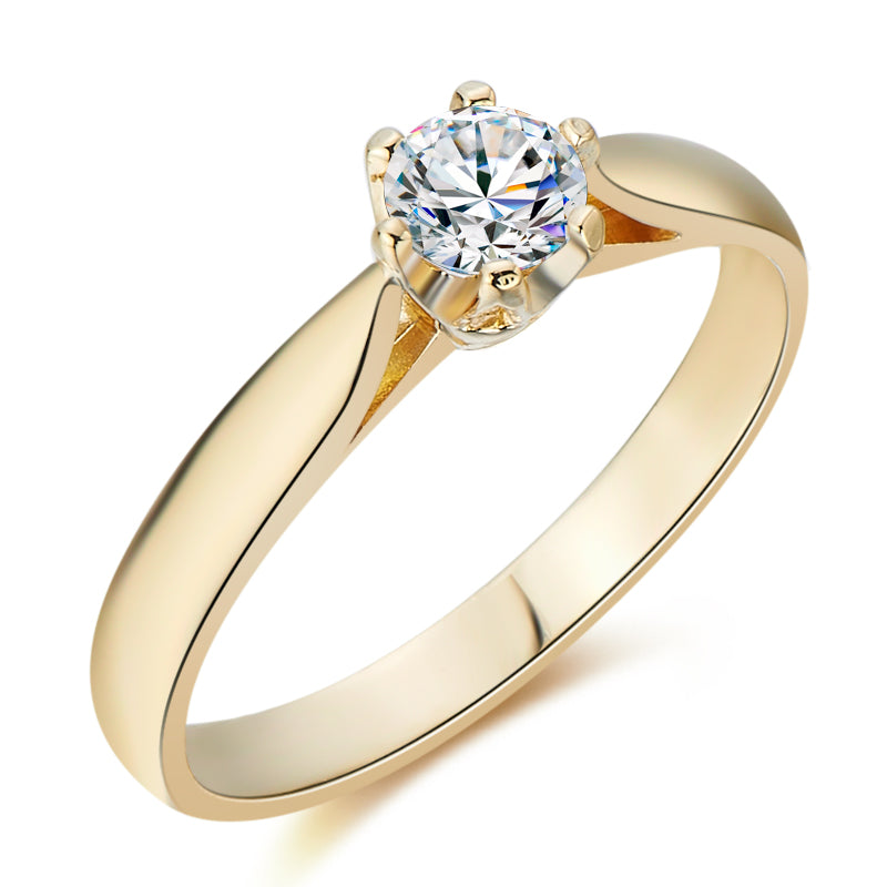 Złoty pierścionek zaręczynowy z diamentem 0,20 ct