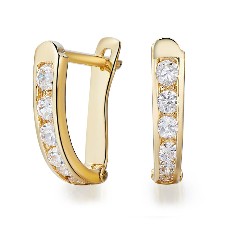 Shining Lightness - Gold Earrings with Diamonds 0.40 ctw