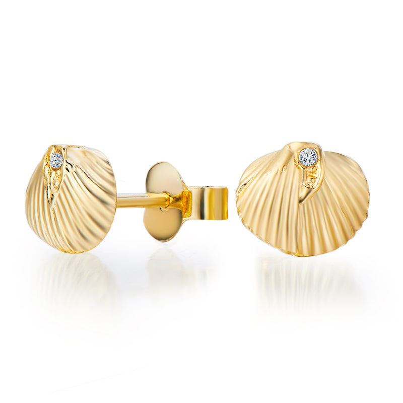 Kiss of Venus - Gold earrings with diamonds 0.02 ctw