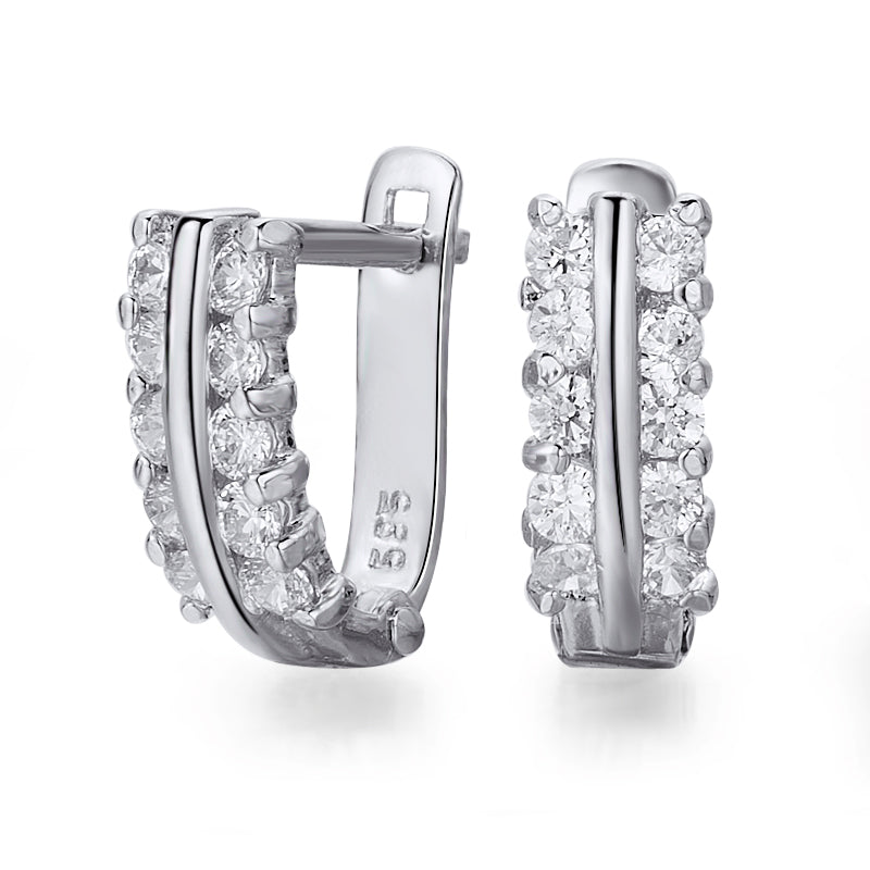 Shining Charm - Gold Earrings with Diamonds 0.40ctw