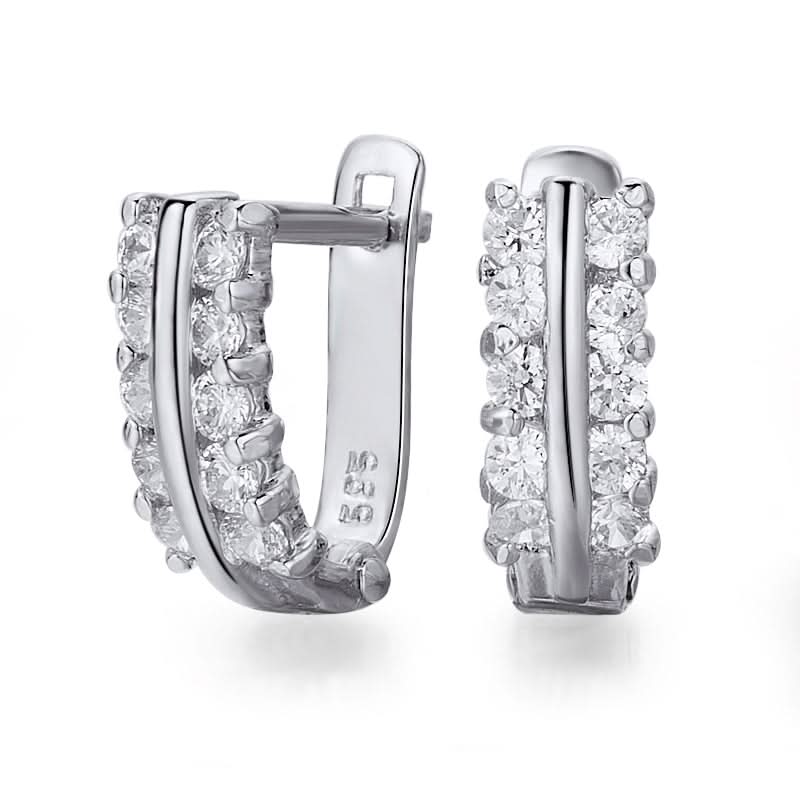 Shining Charm - Gold Earrings with Diamonds 0.40ctw