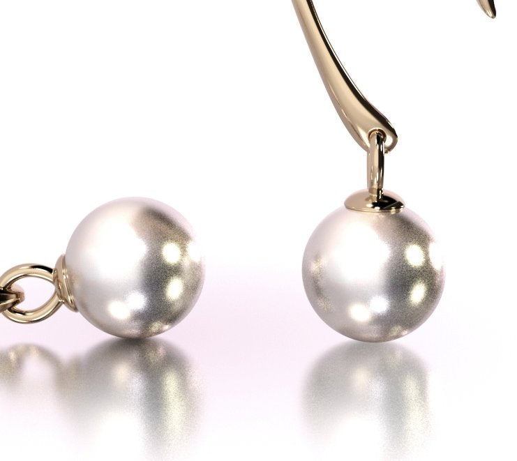 Pearl Harmony - beautiful gold earrings with natural pearls