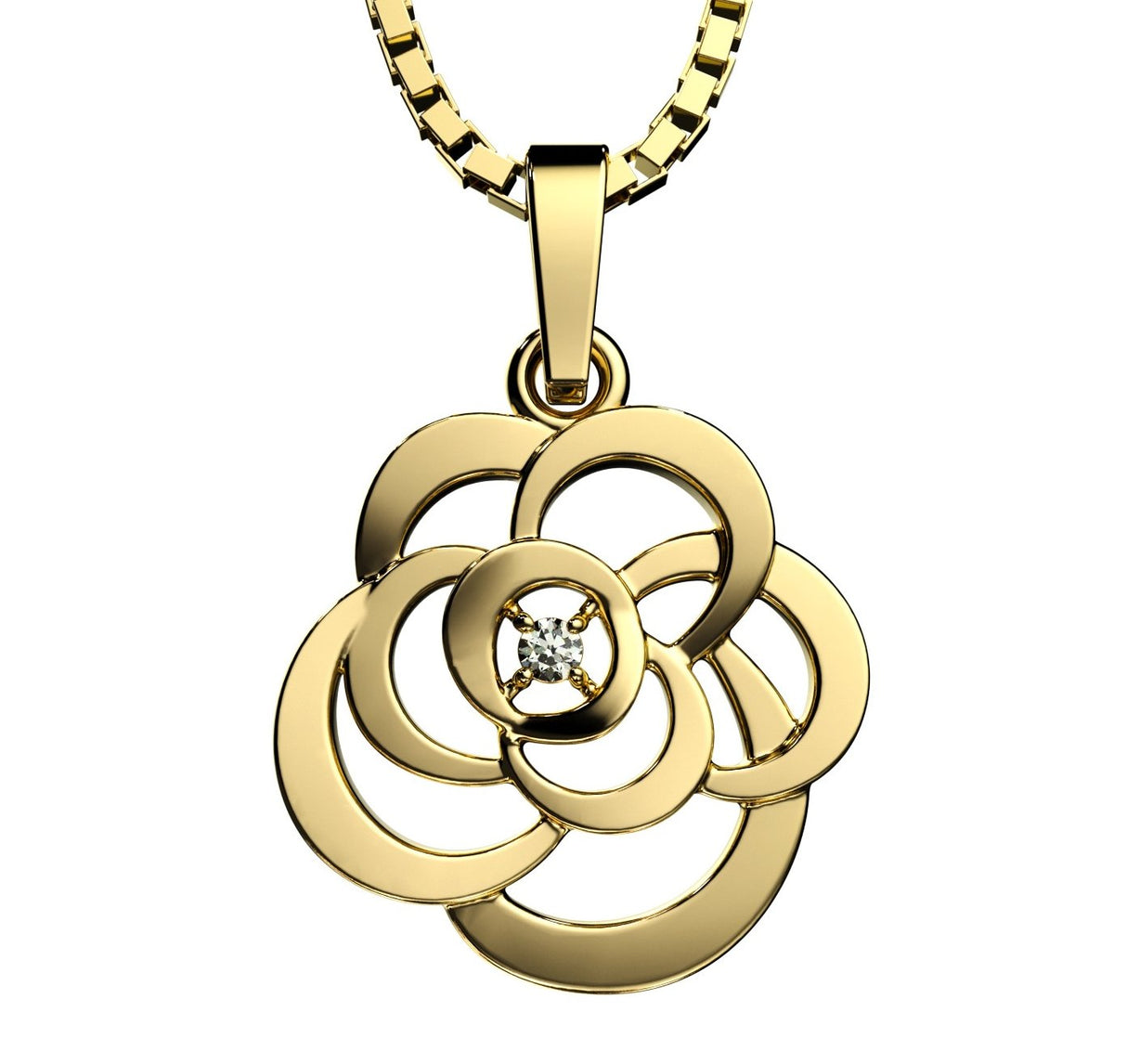 Gold pendant with a 0.02 ct diamond