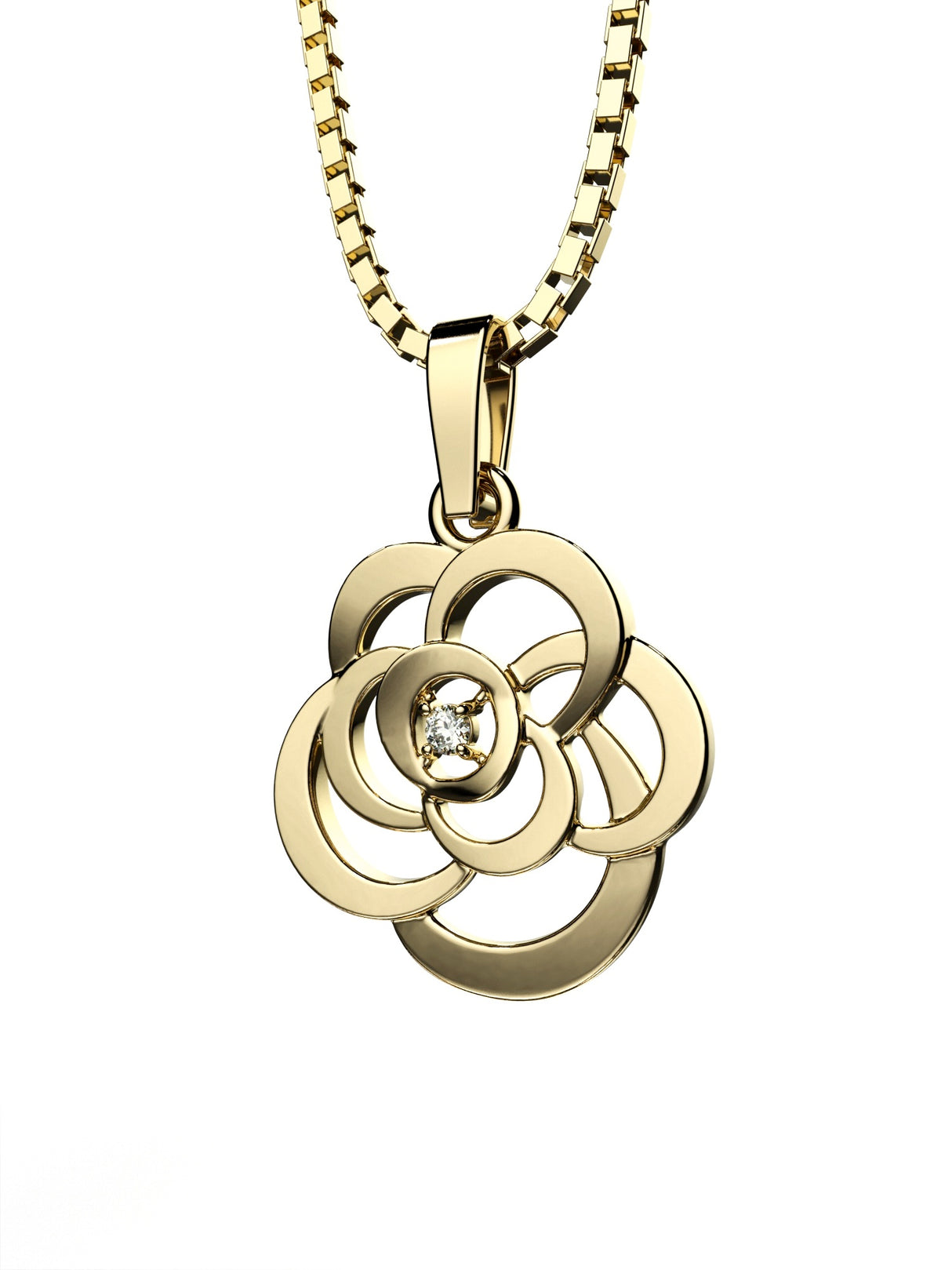 Gold pendant with a 0.02 ct diamond