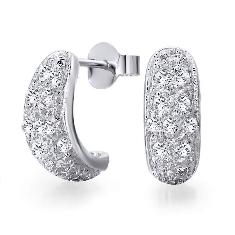 Sparkling Delicacy - Gold Earrings with Diamonds 0.36 ctw