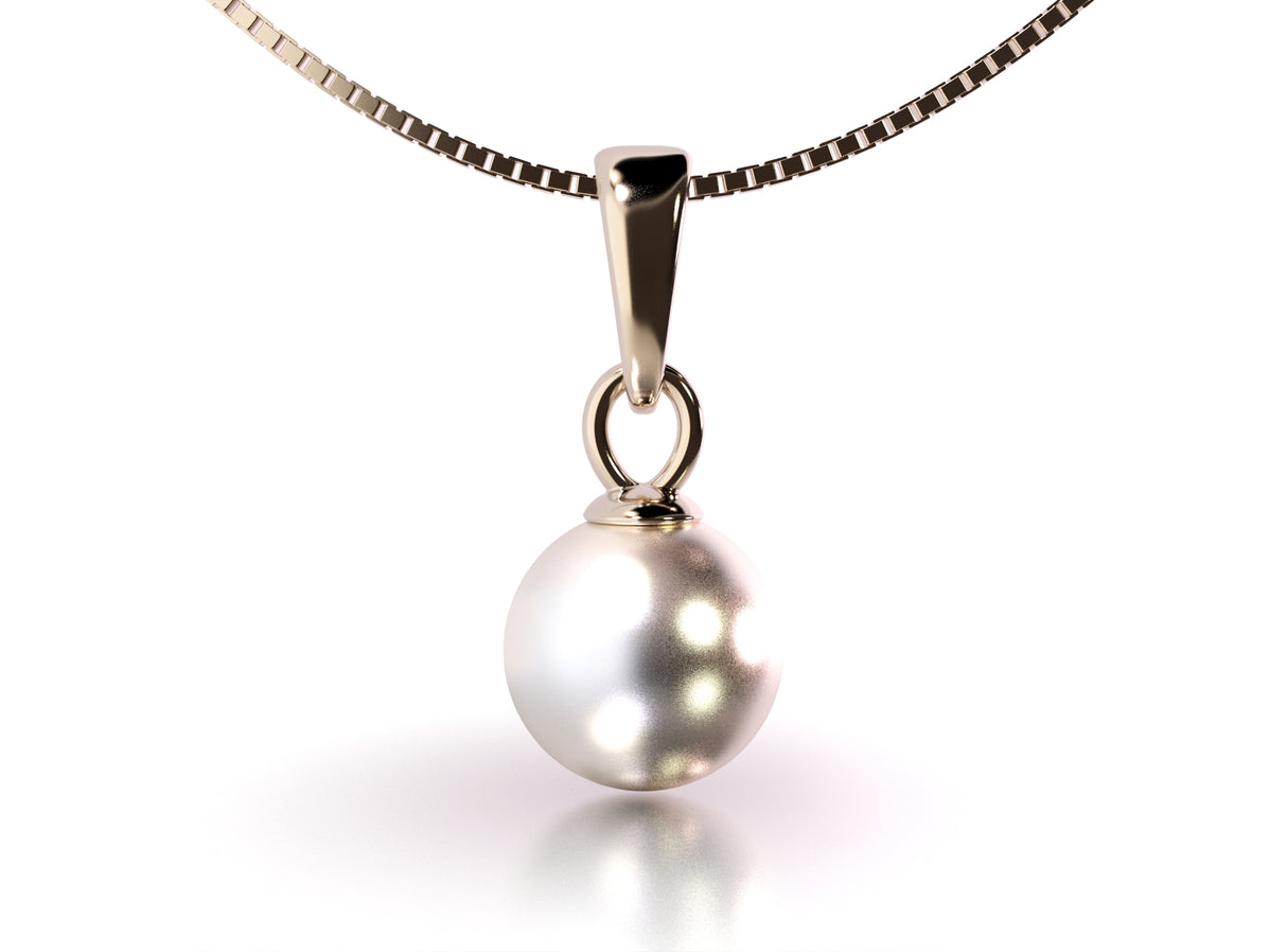 Lightness of Space - gold pendant with a natural pearl