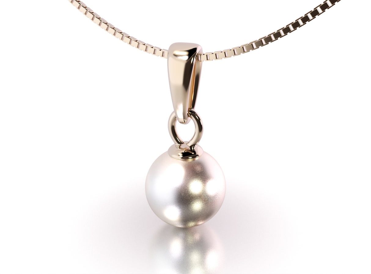 Lightness of Space - gold pendant with a natural pearl