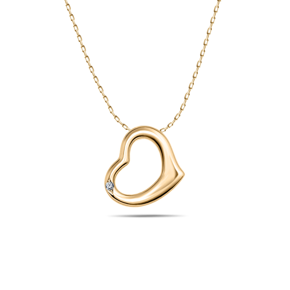 Timeless Love - Gold heart pendant with diamond