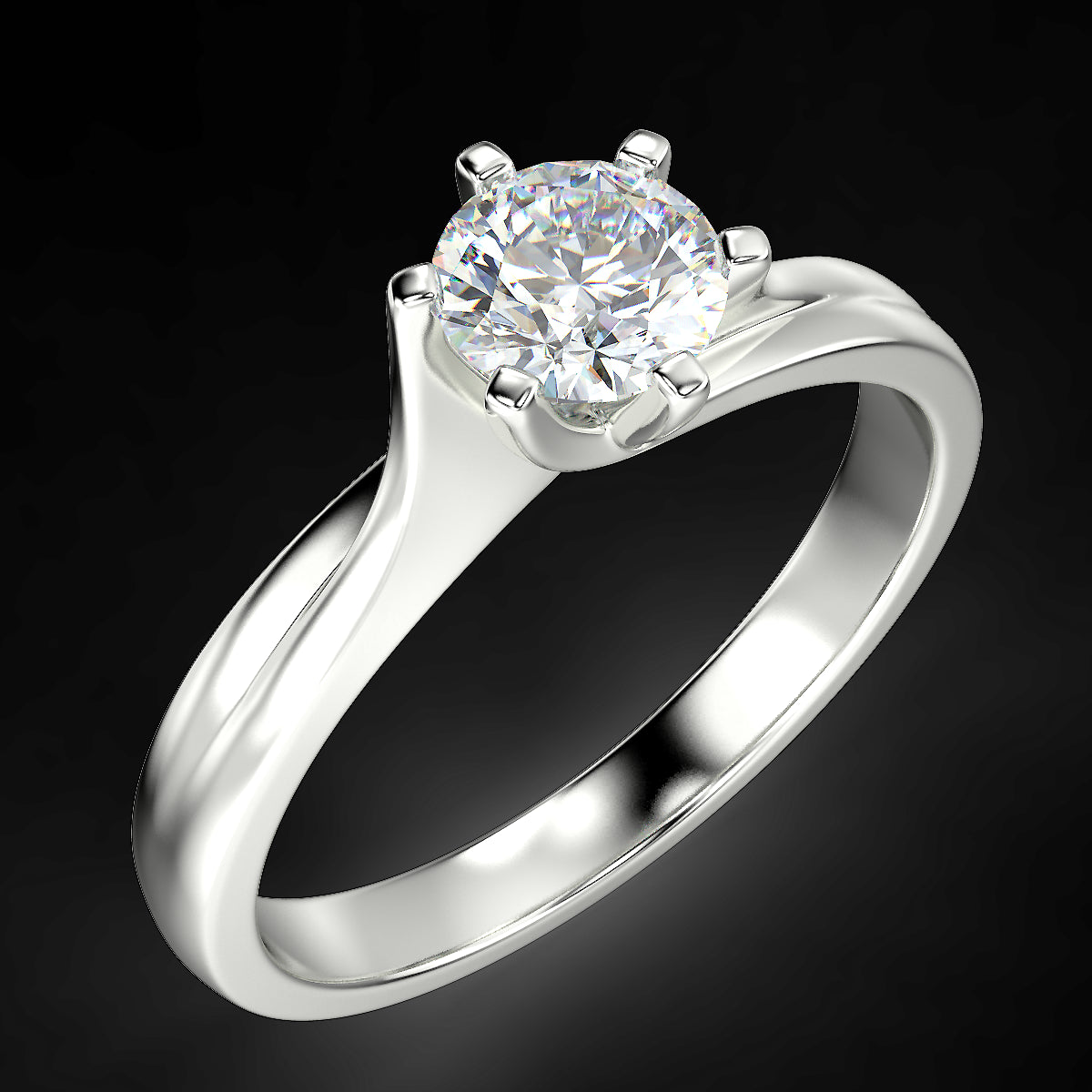 Pierścionek zaręczynowy Athena z białego złota z diamentem o masie 0,50 ct - widok z góry