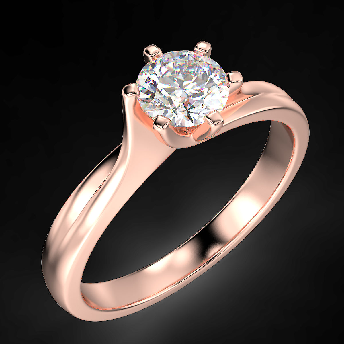 Athena rose gold ring with 0.50 ct diamond