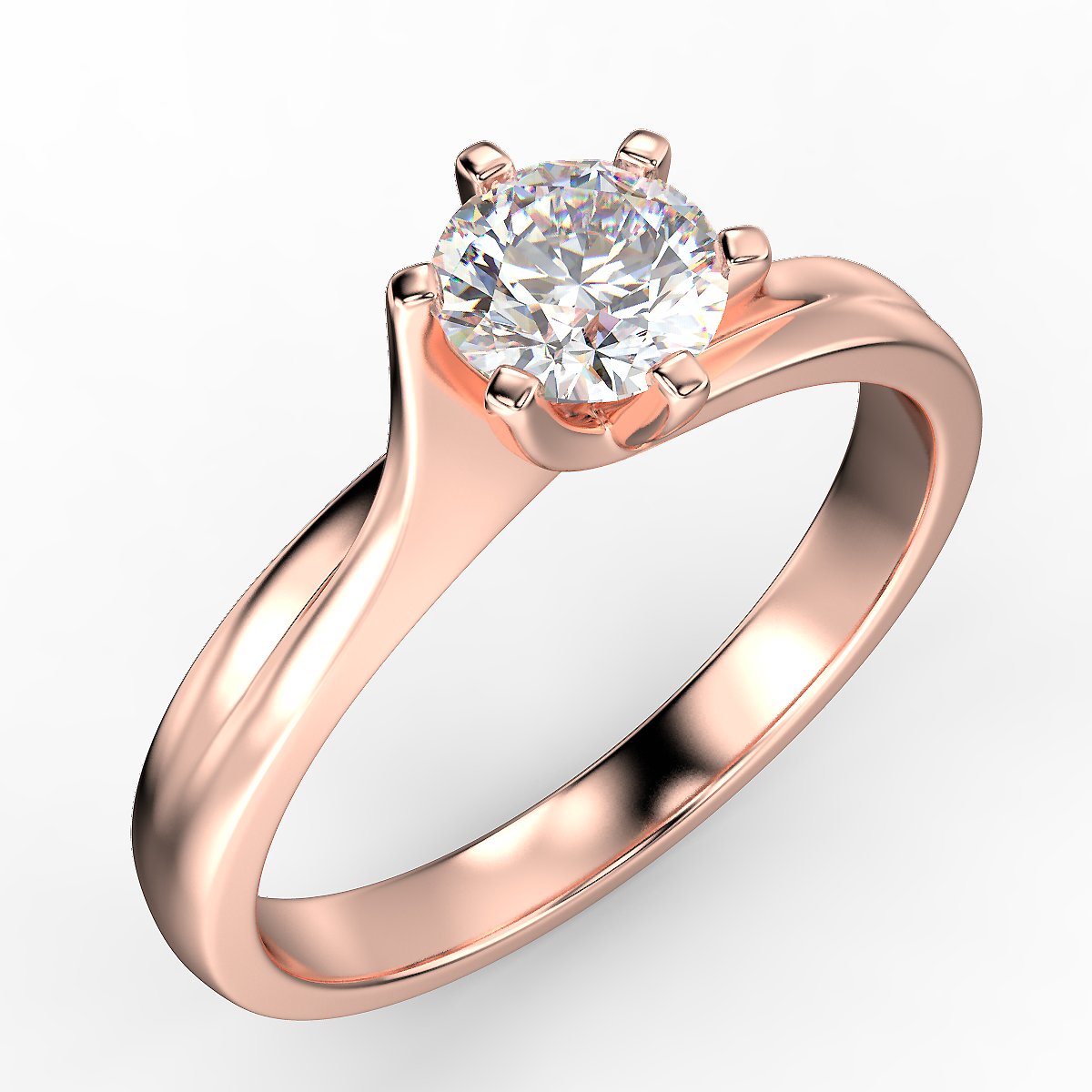 Athena rose gold ring with 0.50 ct diamond