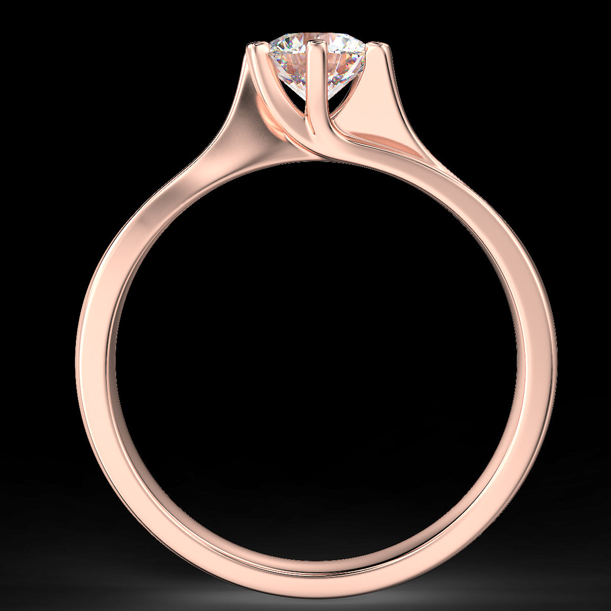 Athena rose gold ring with 0.50 ct diamond