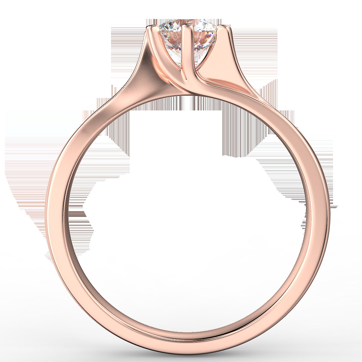 Athena rose gold ring with 0.50 ct diamond