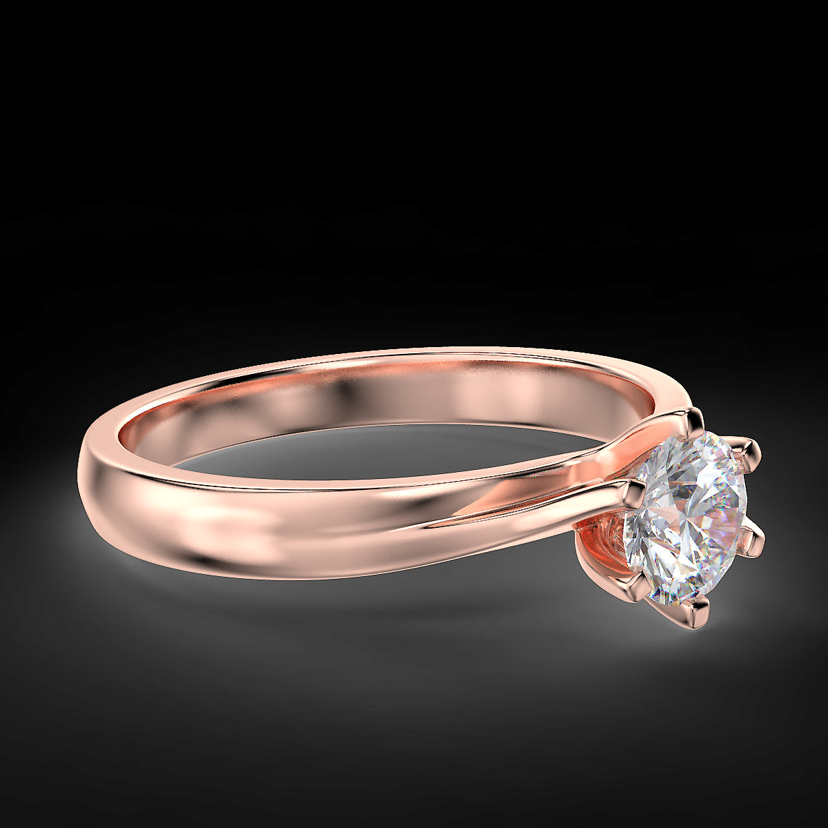 Athena rose gold ring with 0.50 ct diamond